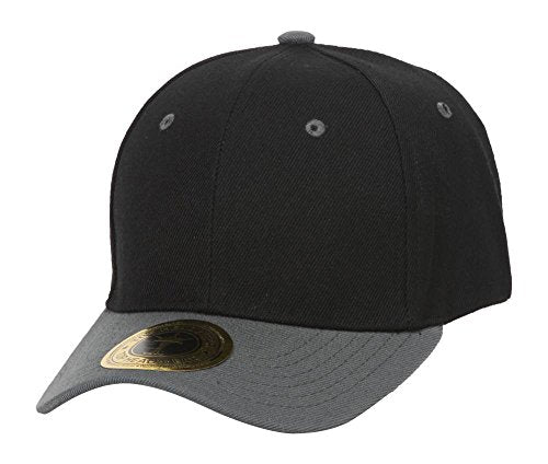 TOP HEADWEAR Adjustable Baseball Structured Cap Hat - color: Black/Grey