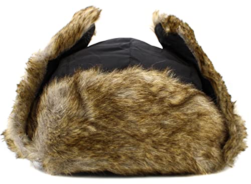 Wool Blend Aviator Trapper hat Trooper Ear Flaps Ushanka Eskimo Russian Warm Winter Cold… - color: 5. Black Classic Solid