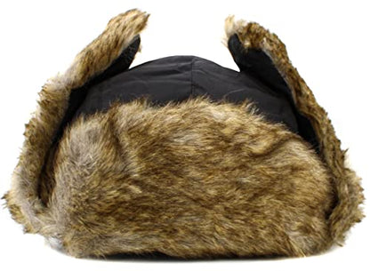 Wool Blend Aviator Trapper hat Trooper Ear Flaps Ushanka Eskimo Russian Warm Winter Cold… - color: 5. Black Classic Solid