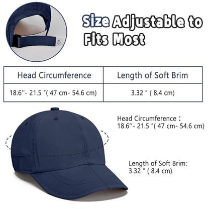 ZOORON Soft Brim Baseball Cap Low Profile Unstructured Dad Hat, Adjustable Washer Friendly Sport Hats for Golf Running - color: 1pack-navy Blue