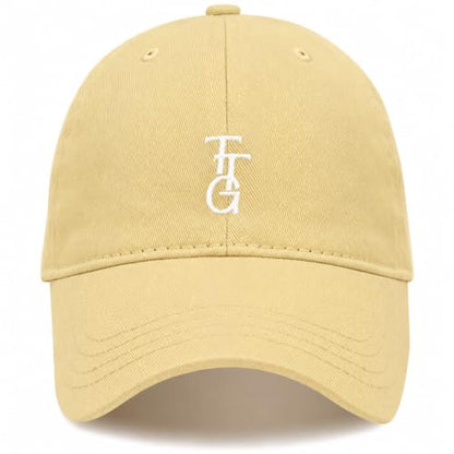 Kids Washed Cotton Baseball Cap, Unstructured Adjustable Toddler Hat for Boys & Girls - color: Light Khaki