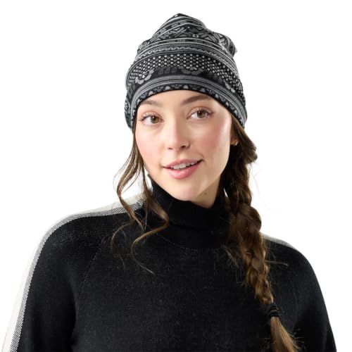 SmartWool Unisex Adult Thermal Merino Reversible Cuffed Beanie - color: Black Fair Isle Fun