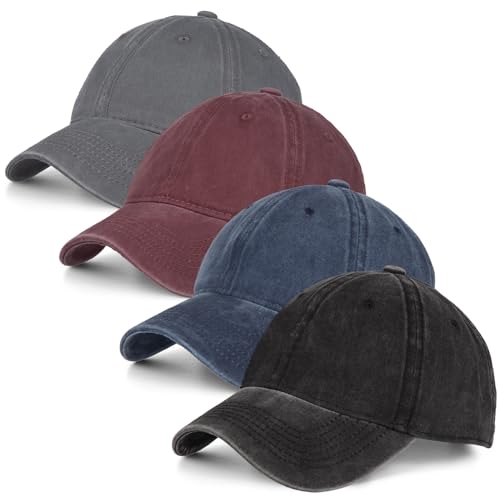 Washed Cotton Vintage Baseball Cap Sun Hats Men Women Smile Baseball Cap Adjustable Dad Golf Hat - color: J-black+grey+navyblue+winered