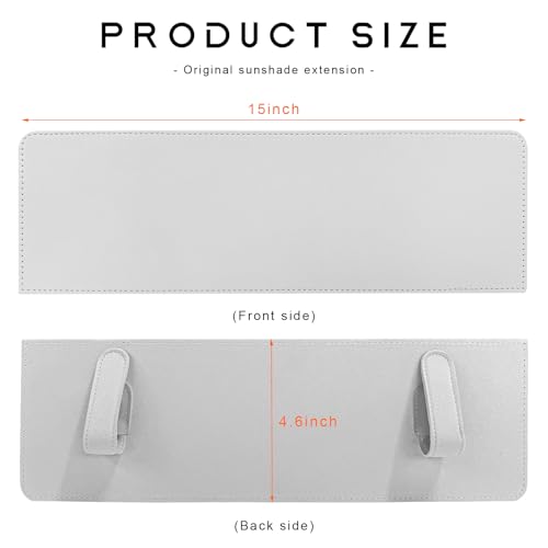2 PCS Sun Visor Extender for Car, Anti-Glare Sunvisor Extension Shade Attachment for Safe Driving, Clip-On Sun Blocker Sunshade Extender Protect Driver Passenger from UV Rays (Gray) - color: Gray, size: 2 PCS