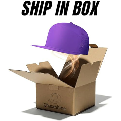 4 Inclusive Sizes Performance Flat Brim Trucker Hat Men Women, 7 Panel Snapback Running - color: 75.purple