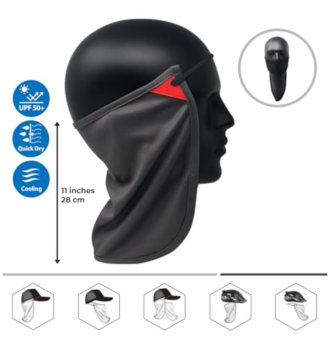 CoolNES - UV Sun Protection Neck Drape Adjustable Multifunctional 2 in 1 Face Covering for Outdoor Fishing - Unisex - color: Coolnes-darkgray