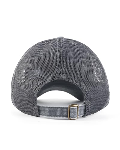 Zylioo XXL Trucker Hat for Big Heads, Washed Cotton Mesh Cap for Men Women - color: Gray