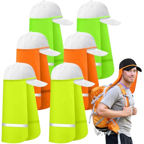 Janmercy 6 Pcs UV Sun Protection Neck for Men Reflective Neck Shade Multifunctional 2 in 1 Face Covering for Outdoor Sports - color: Vivid Color