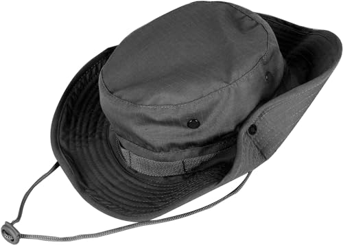 Sun Hats for Men Women Bucket Hat UPF 50+ Boonie Hat Foldable UV Protection Hiking Beach Fishing Summer Safari - color: 2pack-black+navy
