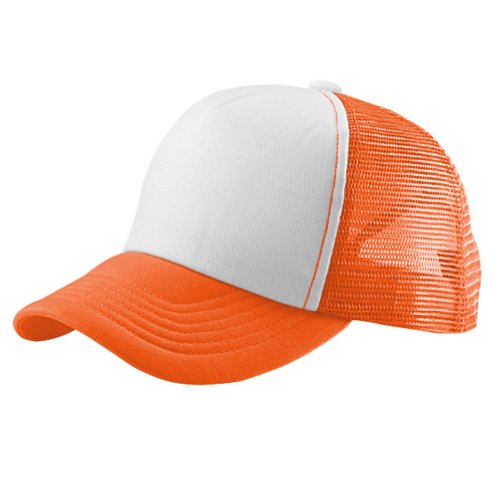 MC Perfectly Crowned Adjustable Snapback Trucker Mesh Cap - color: Orange/White