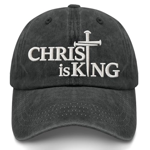 Man of God Husband Dad Embroidered Hat Camping Caps for Women - color: Christ is King 7