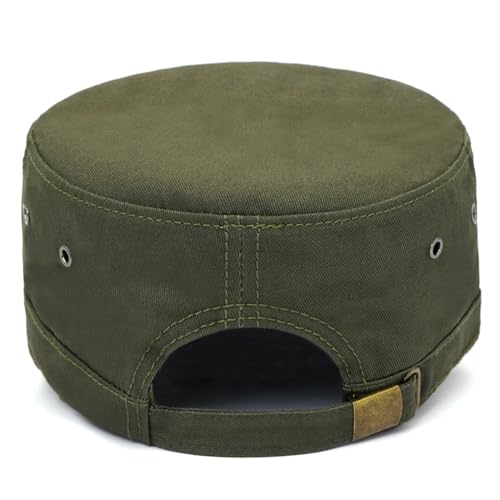 Cadet Hat Flat Top Hats Army Military Caps for Men Women - color: Green D