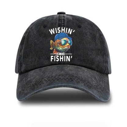 Fishing Adjustable Cotton Baseball Cap, Funny Trucker Hat Gift for Men Women Grandpa Dad Fishing Lover Fisherman - color: H