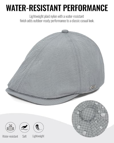 CLAPE Lightweight Breathable Flat Hat, Water-Resistant Newsboy Cap - color: Nb2609-beige