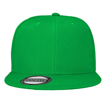 Classic Snapback Hat Cap Hip Hop Style Flat Bill Blank Solid Color Adjustable Size - color: 1pc Kelly Green