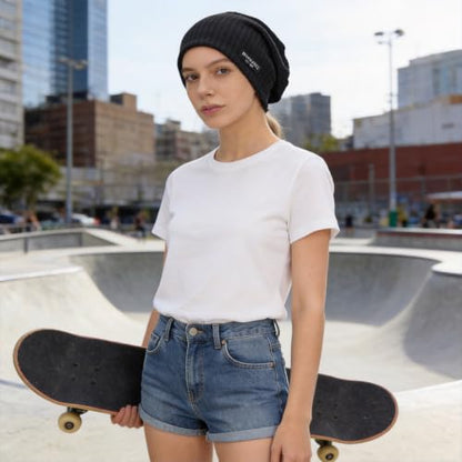 Ruphedy Men Slouchy Beanie Summer Long Oversize Thin Lightweight Skull Cap B011h - color: B018h-black, size: One Size