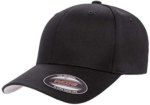 Flexfit Polyester Cotton Spandex Hat Black & Navy, Small-Medium