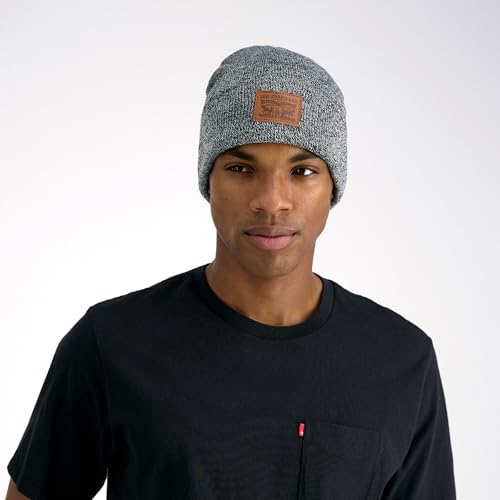 Levi's Mens All-Season Hero Beanie Soft Knit Cuffed Winter Hat, Warm & Comfortable Everyday Style - color: Marl Grey