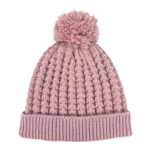 Humble Hilo Knit Hats Beanies for Women Winter Pom Beanie Men or Women Beanies Cable Knit Beanie - color: Soft Pink Pom Pom