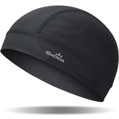 GXCROR Cooling Skull Cap Helmet Liner for Men Women, Moisture Wicking Cycling Cap - color: Black*1