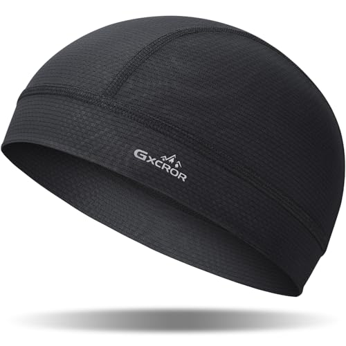 GXCROR Cooling Skull Cap Helmet Liner for Men Women, Moisture Wicking Cycling Cap - color: Black*1