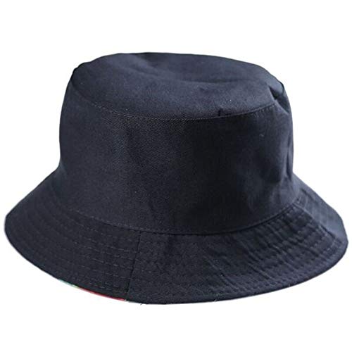 BYOS Unisex Trendy Reversible Lightweight Printed Bucket Hat Packable Outdoor - color: Black