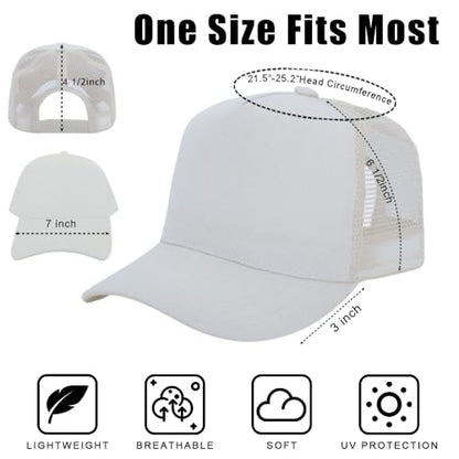 ZH 12 Pack Seamless Mesh Back Baseball Caps, 5 Panel Trucker Hats Bulk for Men and Women，Blank Caps - color: Beige