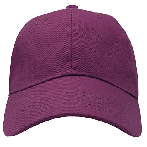 Falari Classic Baseball Cap Dad Hat 100% Cotton Soft Adjustable Size - color: Mulberry