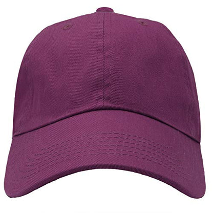 Falari Classic Baseball Cap Dad Hat 100% Cotton Soft Adjustable Size - color: Mulberry