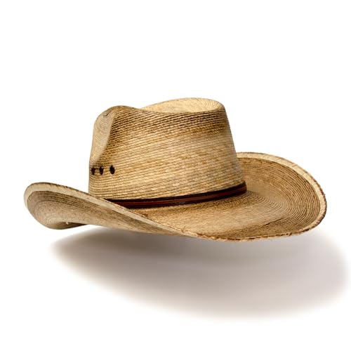 Western Express Palm Straw Cowboy Hat - Pinch Front Style with Distressed & Burnt Finish | Cowboy Hats for Men and Women