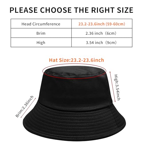 PFFY 2 Packs Bucket Hat for Women Men Cotton Hats Sun Beach Fishing Cap - color: Red+black