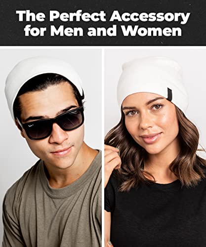 Warm Slouchy Beanie Hat - Deliciously Soft Daily Beanie in Fine Knit - color: Beige