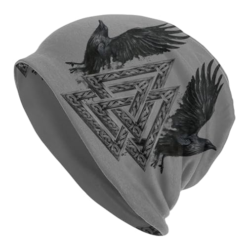 Slouchy Beanie Hat Skull Cap Chemo Headwear Baggy Hats for Men Women Running Cycling - color: Gothic Bird
