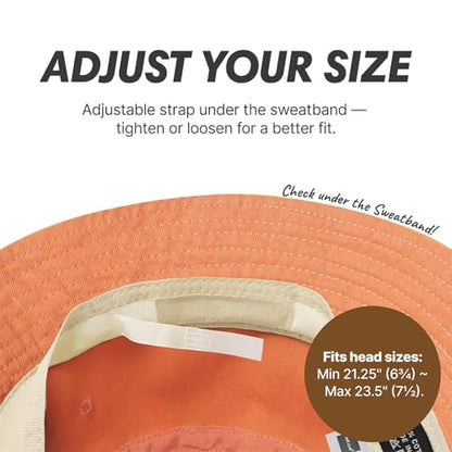 Hot Summer Bucket Hat - Trendy Cotton Sun Hat for Beach, Golf, Fishing - color: Peach