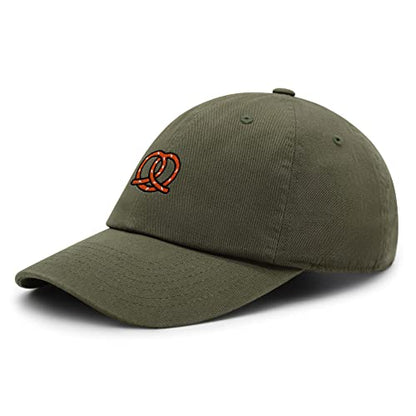 JPAK Pretzel Premium Dad Hat Embroidered Cotton Baseball Cap Snack - color: Olive Green
