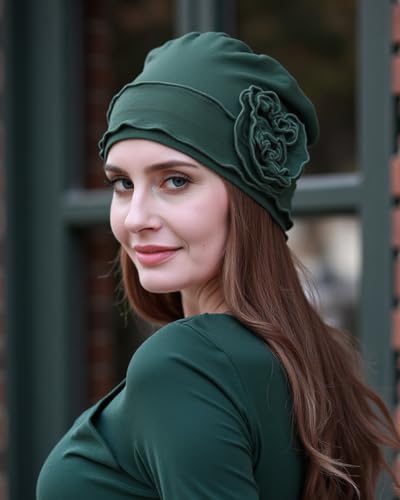 osvyo Chemo Headwear Turban Cap for Women - Cancer Beanie Hair Loss Sealed Packaging - color: Cotton-light-olive
