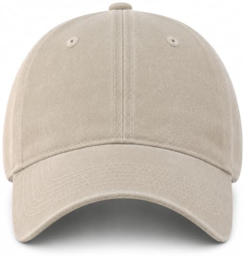 Vintage Washed Cotton Baseball Caps Men Women Adjustable Unstructured Low Profile Dad Hat - color: Lightkhaki