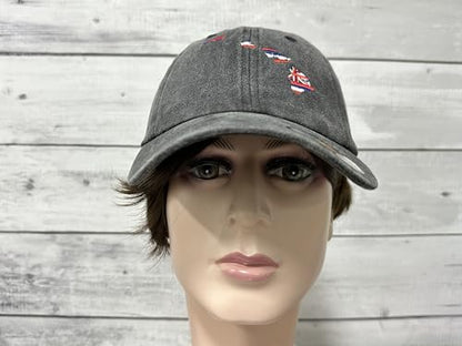 America State City Flag Hats - color: Hawaii Flag (Washed Black)