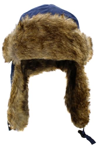 Wool Blend Aviator Trapper hat Trooper Ear Flaps Ushanka Eskimo Russian Warm Winter Cold… - color: Navy Classic Solid