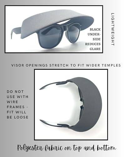 Visor ATTACHES to Sunglasses, EVA Foam, Unisex - color: Grey / Black / Black Set