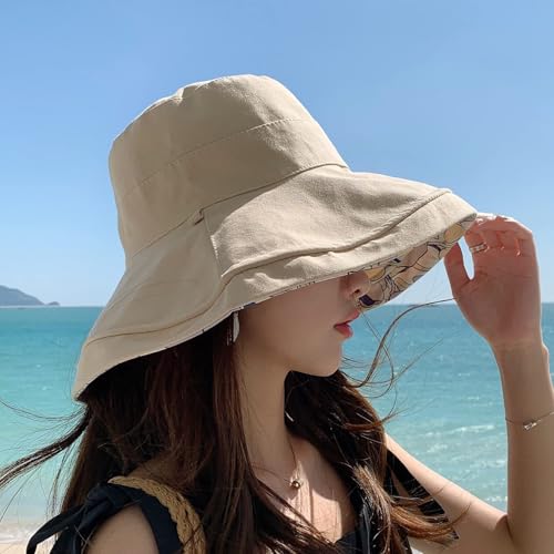 FaroDor Women's Reversible Bucket Hat UV Protection Packable Travel Cap Wide Brim Sun Hats 2026 - color: 4beige