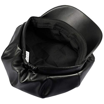 Sportmusies Polyester 8 Panels Newsboy Caps for Women - color: #01black