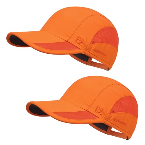 GADIEMKENSD Outdoor Running Hat Breathable Mesh 2PACK - color: Orange+orange, size: 6 7/8-7 1/4