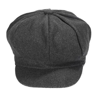 ZLYC Women Classic Newsboy Cap Visor 8 Panel Gatsby Cabbie Paperboy Hat - color: Dark Gray