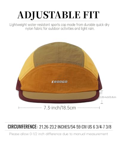 Croogo Running Cap Water Resistant Foldable Sports Hat - color: Khaki/Orange