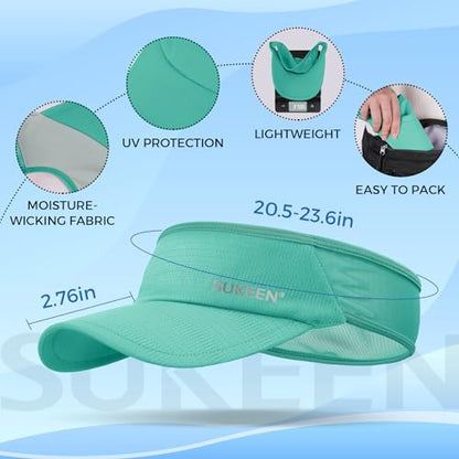 Sukeen Lightweight Sports Sun Visor Hat for Men Women - color: Lake Blue