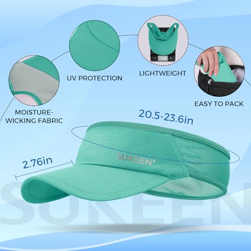 Sukeen Lightweight Sports Sun Visor Hat for Men Women - color: Lake Blue