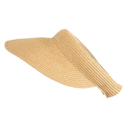 UPF 50+ Paper Braid Clip On Visor - color: Tan