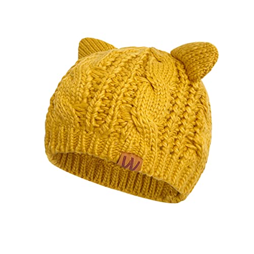 allydrew Winter Thick Knit Beanie Slouchy Beanie for Men & Women - color: Amber