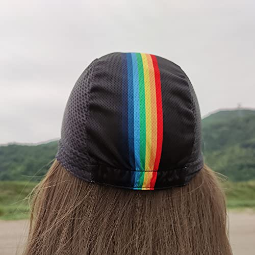 Hikenture Cycling Cap,Cooling Skull Cap Bike Hat with Sun Visor, Summer Breathable Helmet Liner Biking Cap for Men Women - color: Navy